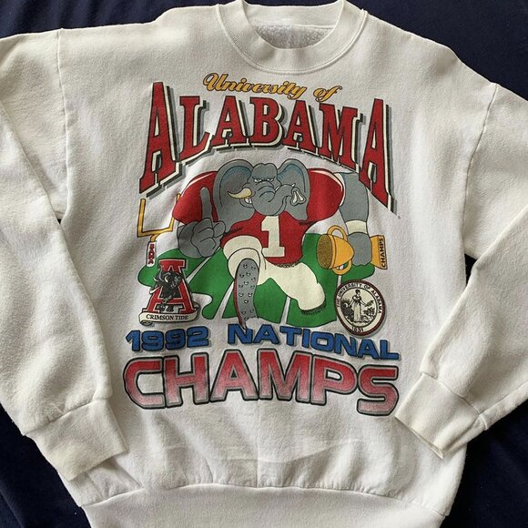 Vintage 1992 Alabama Crimson Tide Champ Sweater, University of Alabama Shirt Tee - Picture 1 of 2